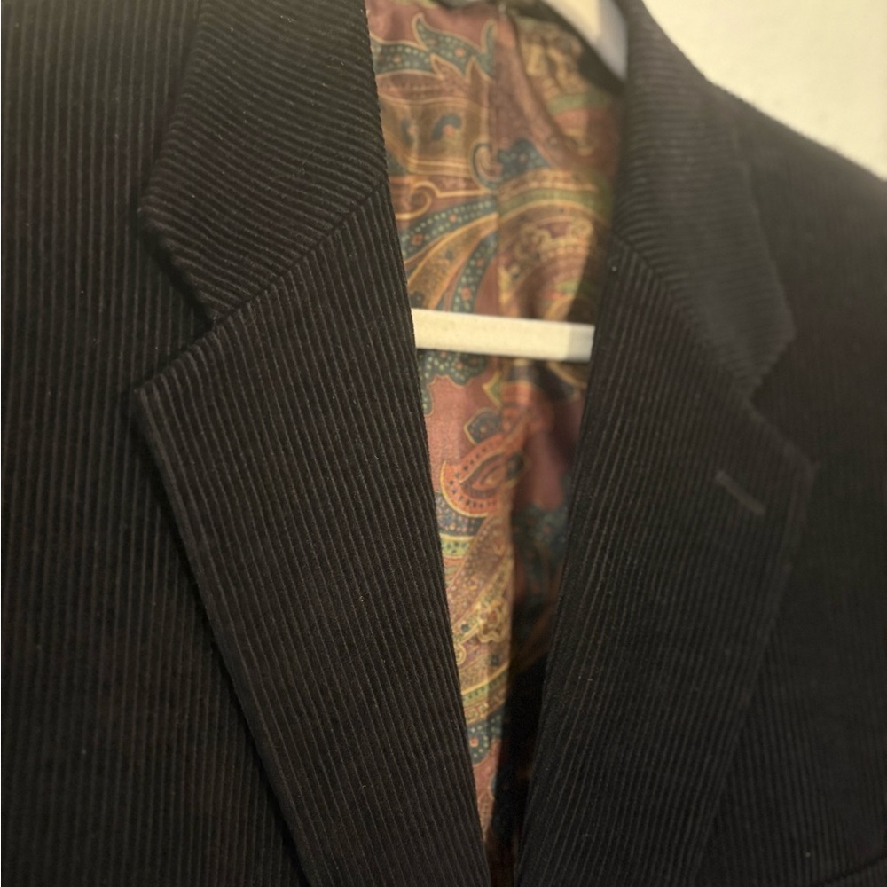 Lauren Ralph Lauren Blazer 42L Black Cotton Corduroy Preppy Sport Coat Jacket - Picture 4 of 9